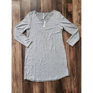New Soma Gray Long Sleeve Mid Length Nightgown Sz L